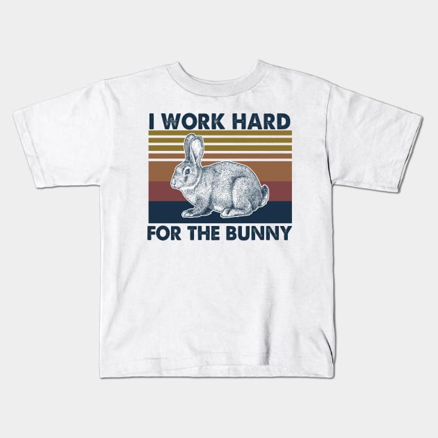 Rabbit I Work Hard Kids T-Shirt by adalynncpowell